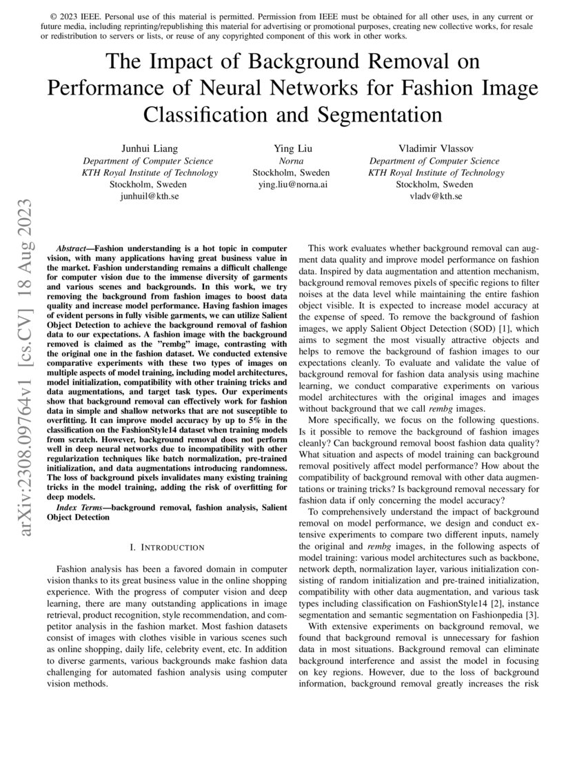 The Impact of Background Removal on Performance of Neural Networks for ... image.