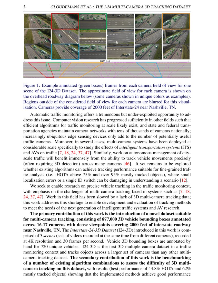 The Interstate24 3D Dataset a new benchmark for 3D multicamera vehicle tracking DeepAI