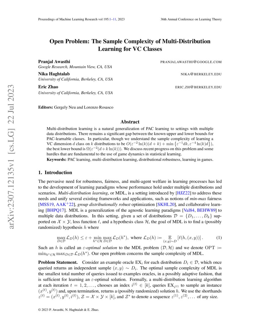 The Sample Complexity Of Multi Distribution Learning For VC Classes the-sample-complexity-of-multi-distribution-learning-for-vc-classes