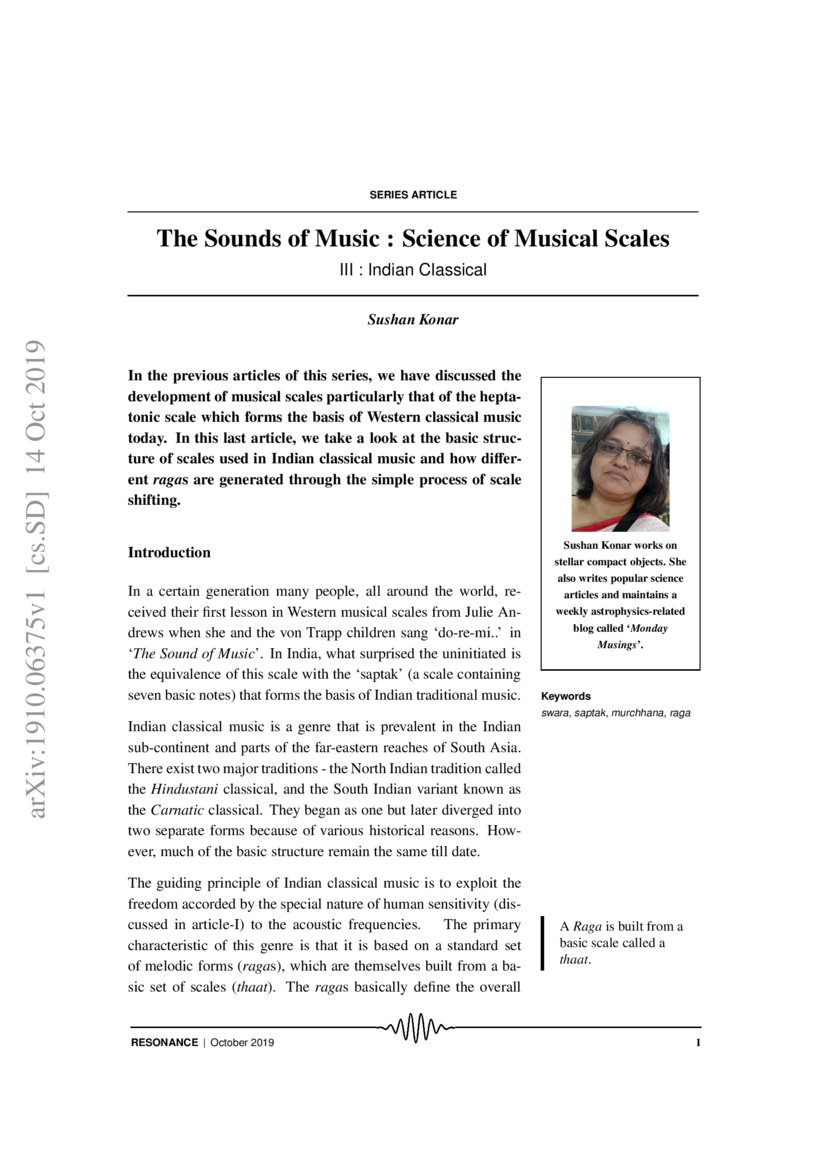 The Sounds of Music Science of Musical Scales III Indian Classical