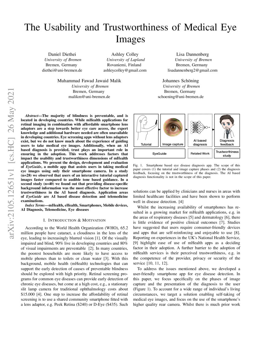 The Usability and Trustworthiness of Medical Eye Images DeepAI