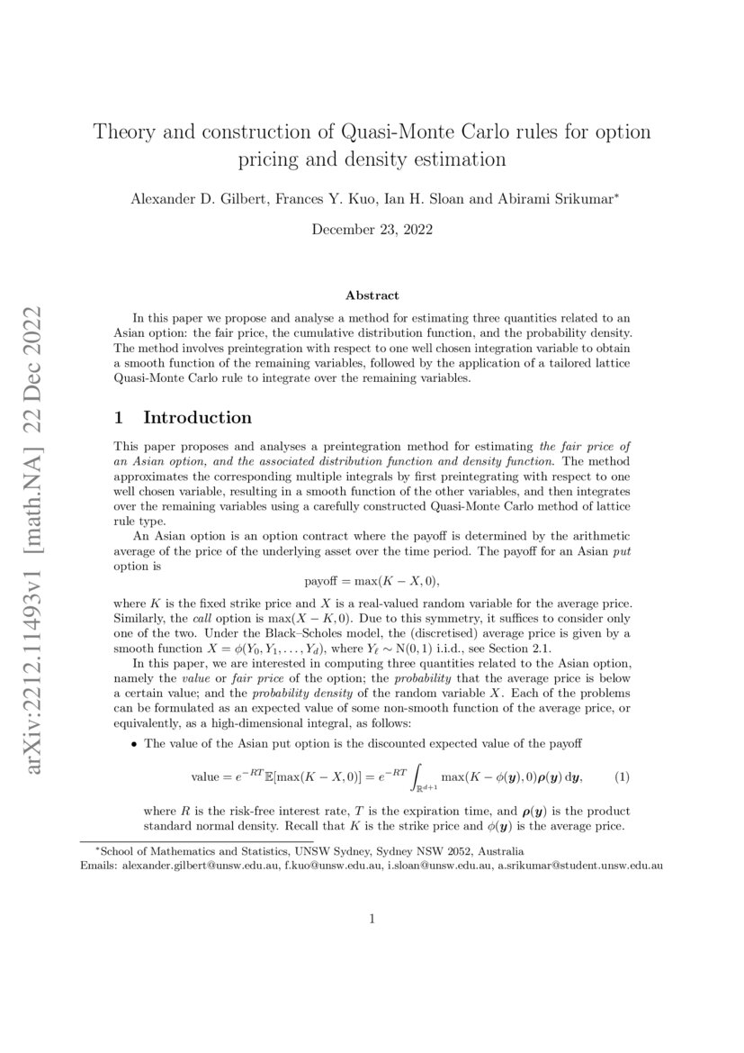 Theory and construction of QuasiMonte Carlo rules for option pricing