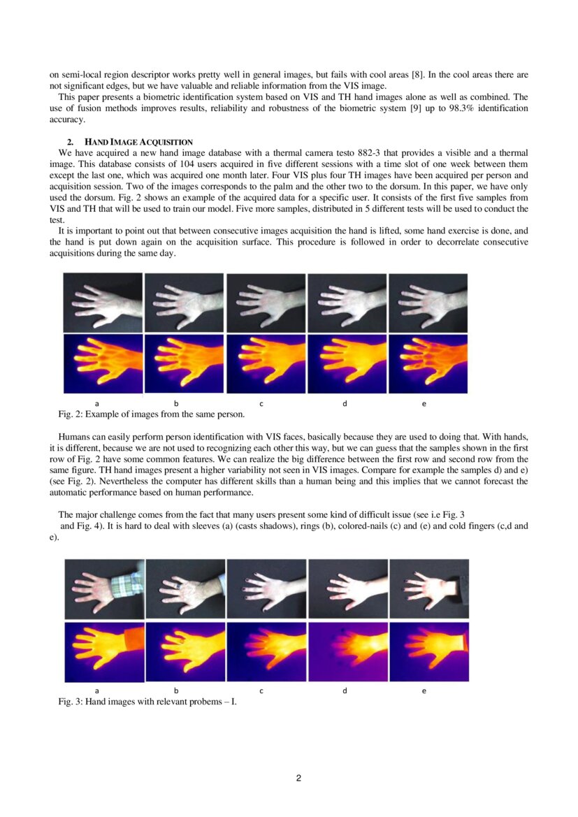 Thermal hand image segmentation for biometric recognition DeepAI