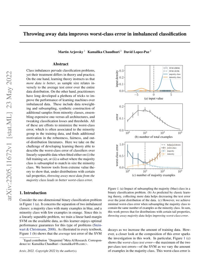 Throwing Away Data Improves WorstClass Error in Imbalanced