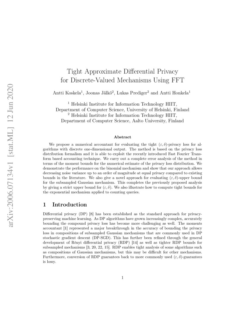 Tight Approximate Differential Privacy for DiscreteValued Mechanisms
