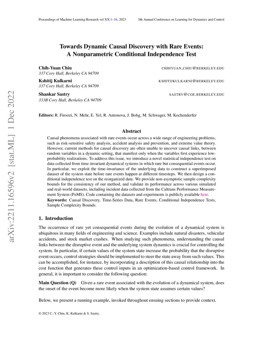Towards dynamic causal discovery with rare events a nonparametric