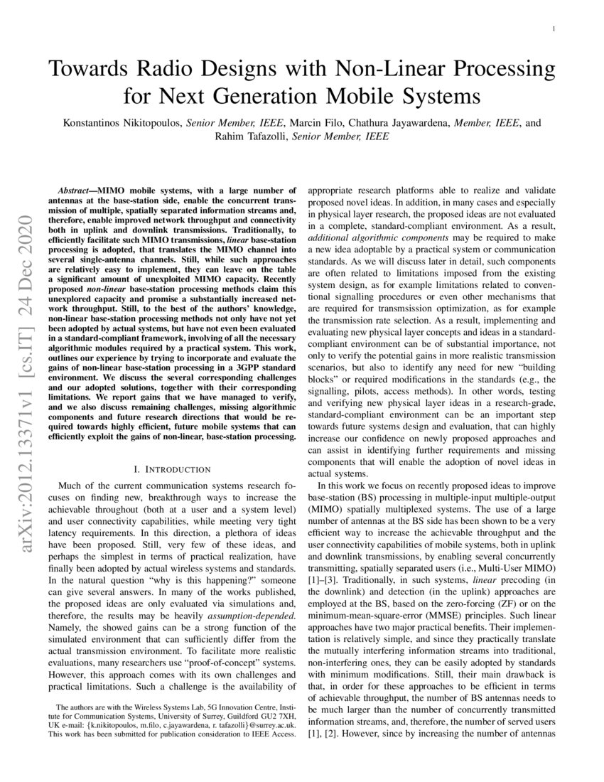 Towards Radio Designs with Processing for Next Generation