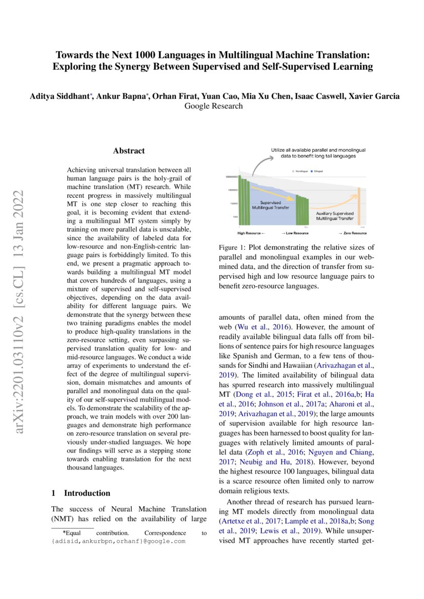 Towards the Next 1000 Languages in Multilingual Machine Translation ...