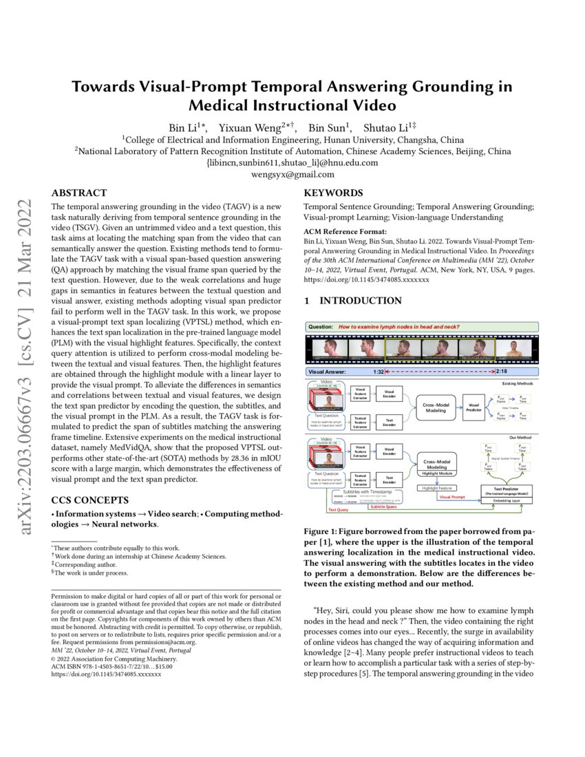 Towards Visual-Prompt Temporal Answering Grounding in Medical ...