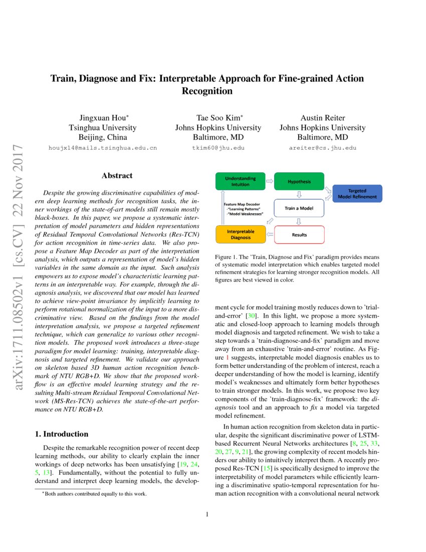 Train, Diagnose and Fix Interpretable Approach for Finegrained Action