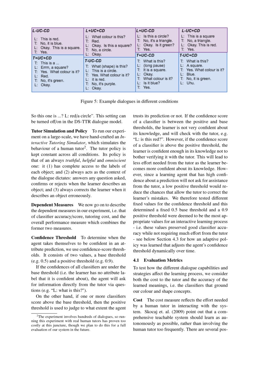 Training an adaptive dialogue policy for interactive learning of visually grounded word meanings