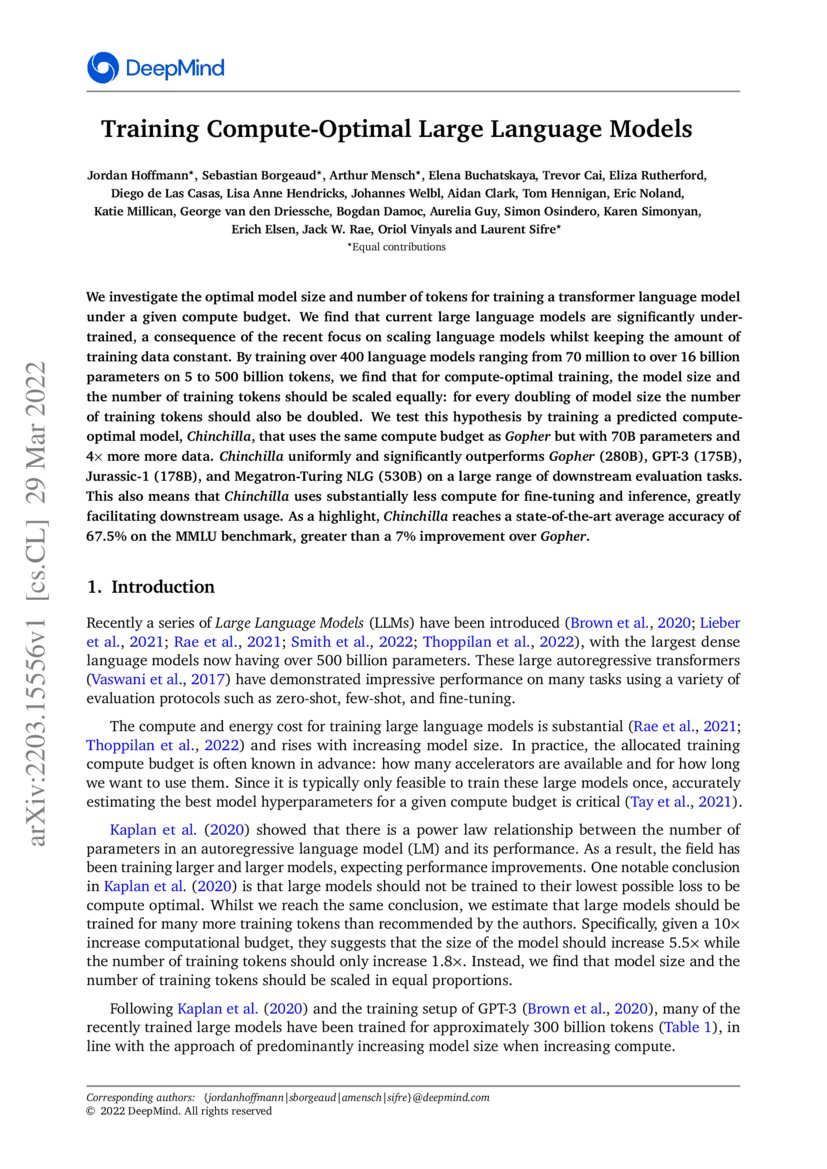 Training Compute Optimal Large Language Models Deepai Training Compute Optimal Large Language Models Deepai