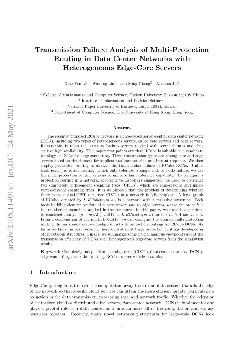 Transmission Failure Analysis of MultiProtection Routing in Data