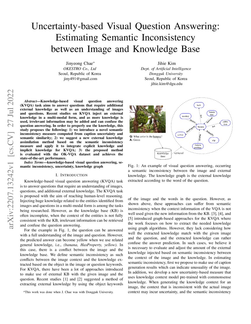 Uncertainty-based Visual Question Answering: Estimating Semantic ...