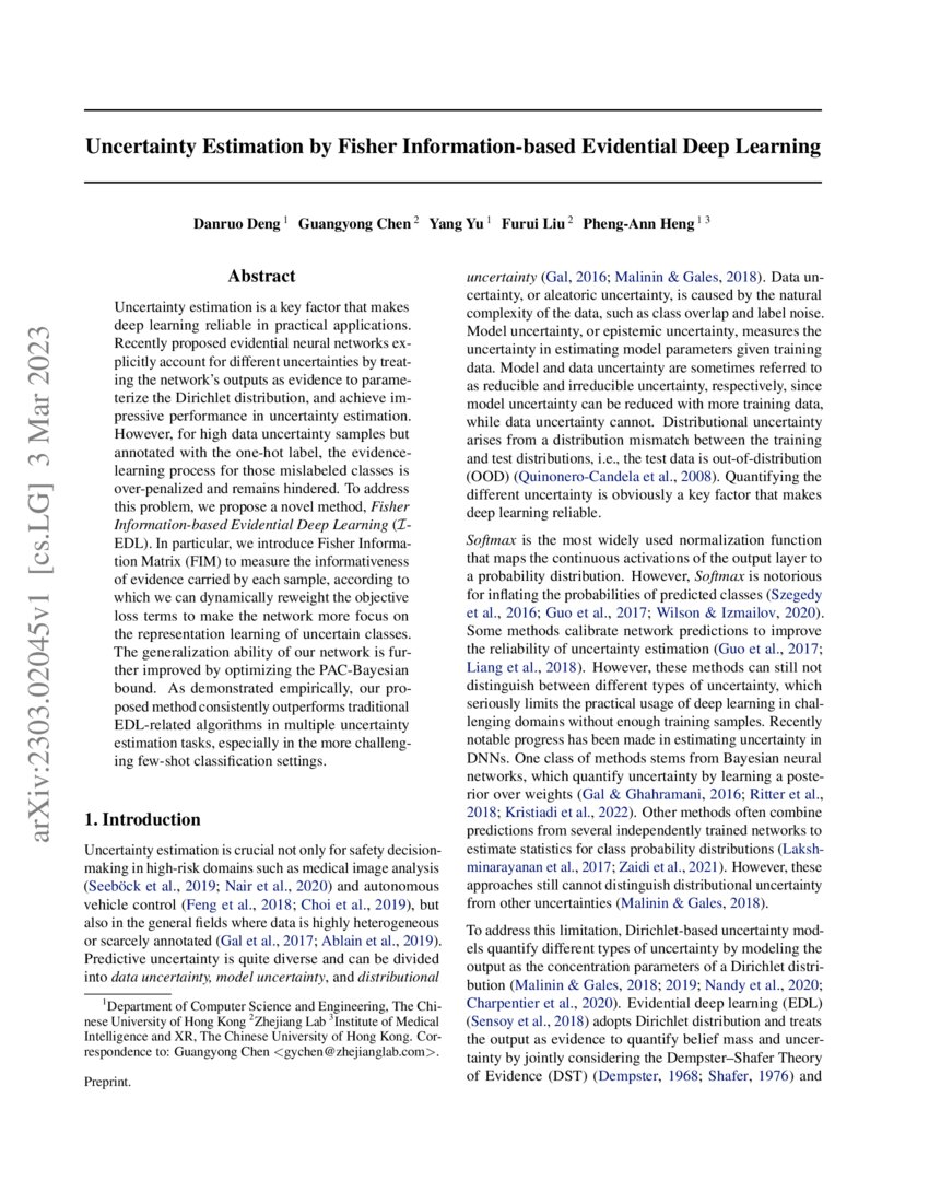 Uncertainty Estimation by Fisher Information-based Evidential Deep ...