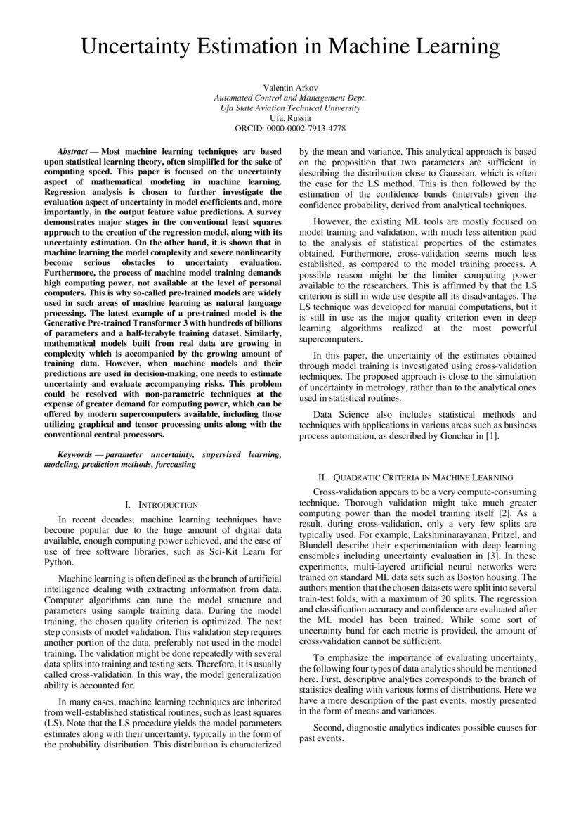 Uncertainty Estimation in Machine Learning | DeepAI
