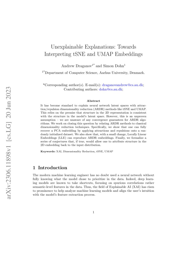 Unexplainable Explanations Towards Interpreting tSNE and UMAP