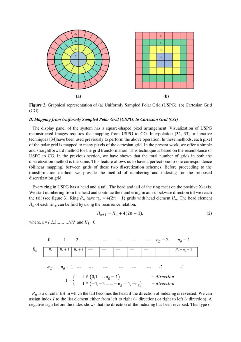 Uniformly Sampled Polar and Cylindrical Grid Approach for 2D, 3D Image