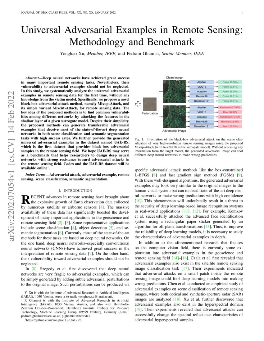 Universal Adversarial Examples In Remote Sensing Methodology And Universal Adversarial Examples In Remote Sensing Methodology And