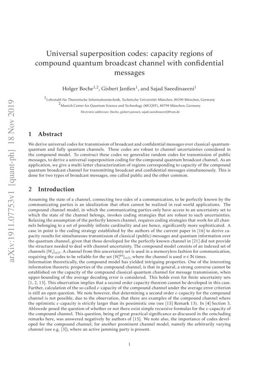 Universal superposition codes capacity regions of compound quantum