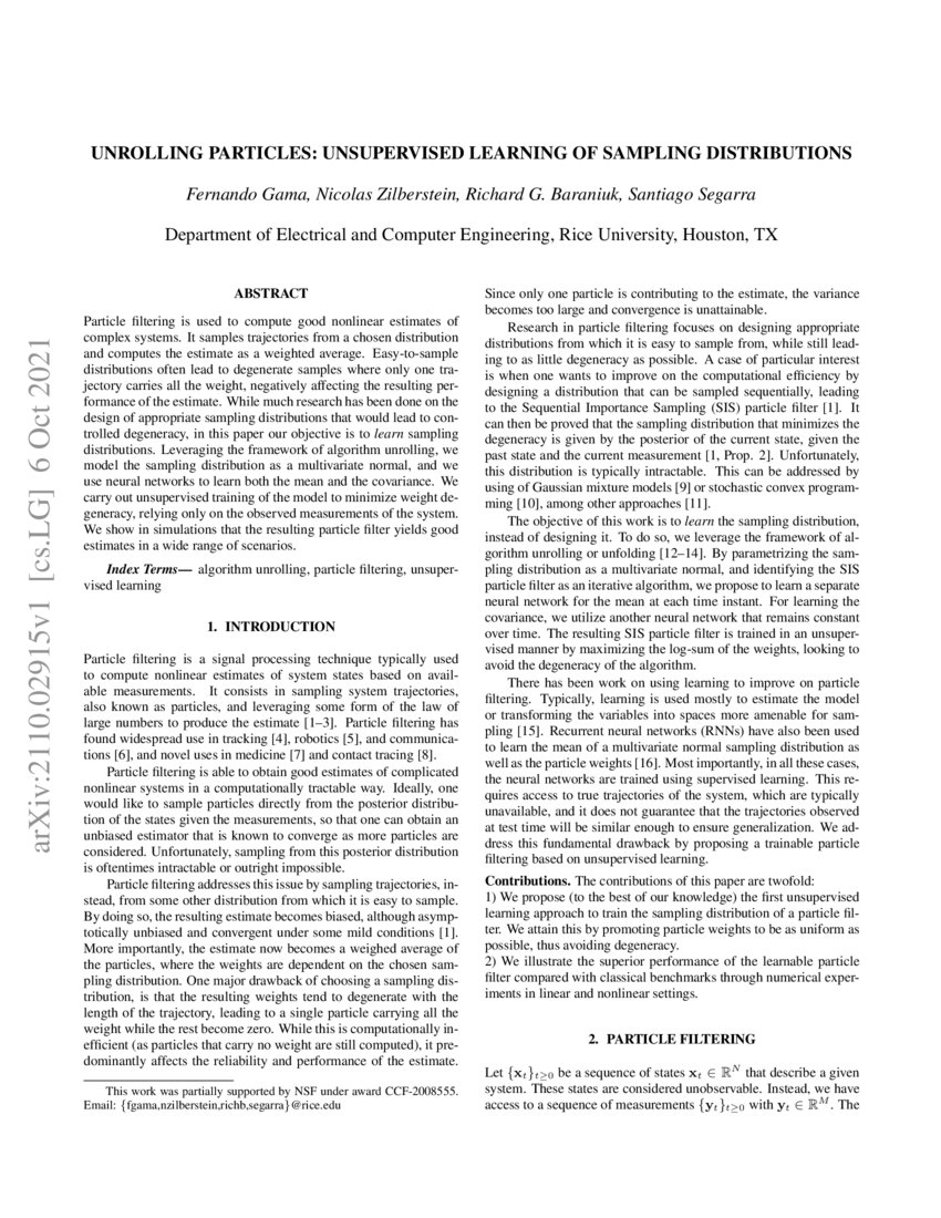 Unrolling Particles: Unsupervised Learning of Sampling Distributions ...