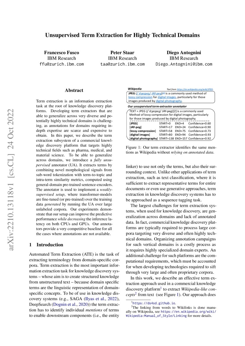 Unsupervised Term Extraction for Highly Technical Domains DeepAI