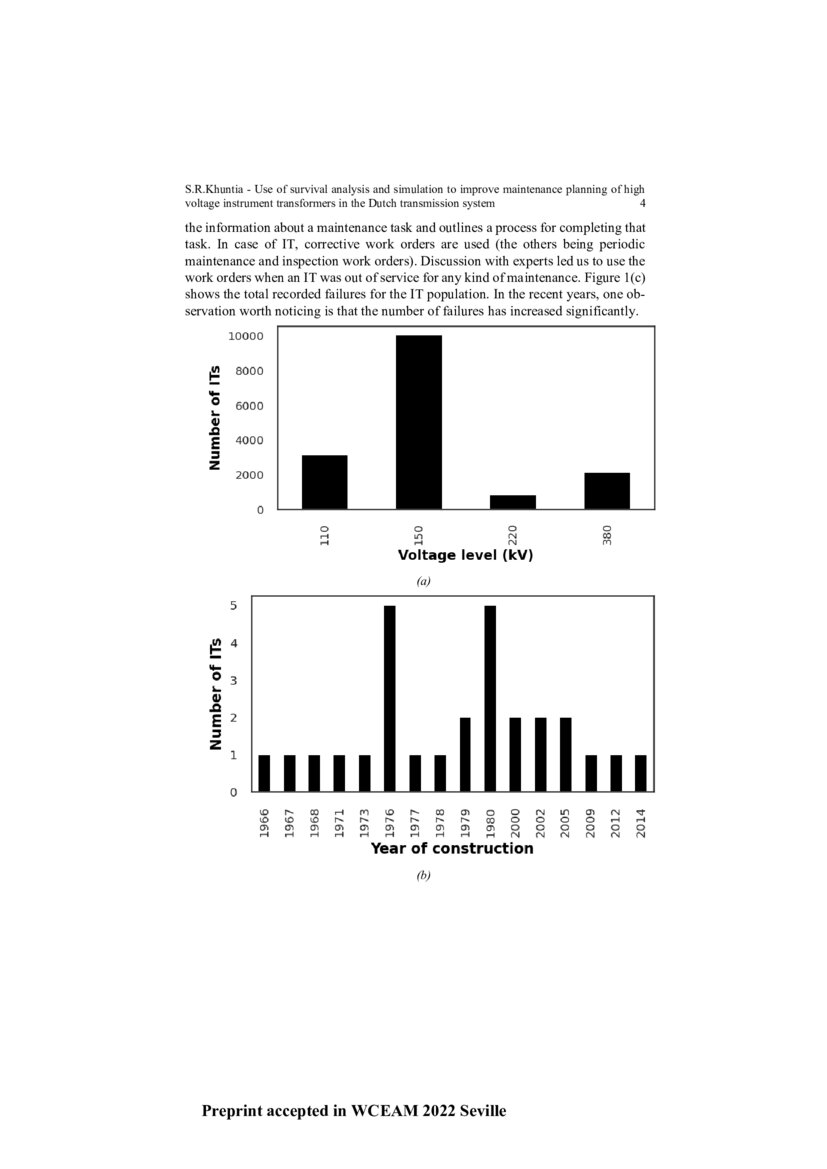 Use of survival analysis and simulation to improve maintenance planning