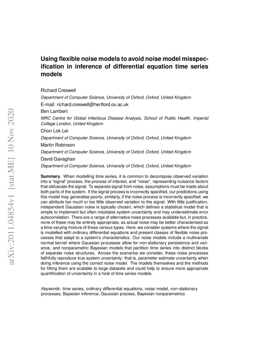 Using flexible noise models to avoid noise model misspecification in