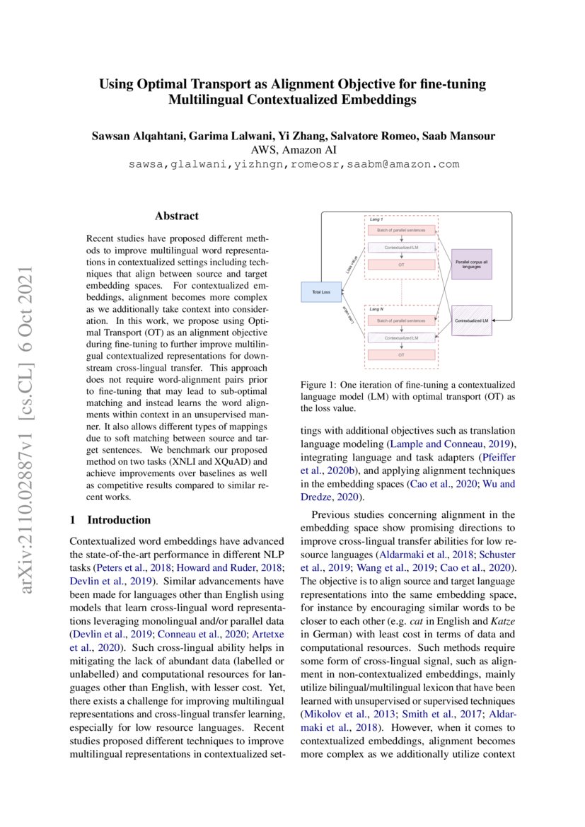 Using Optimal Transport as Alignment Objective for fine-tuning ...