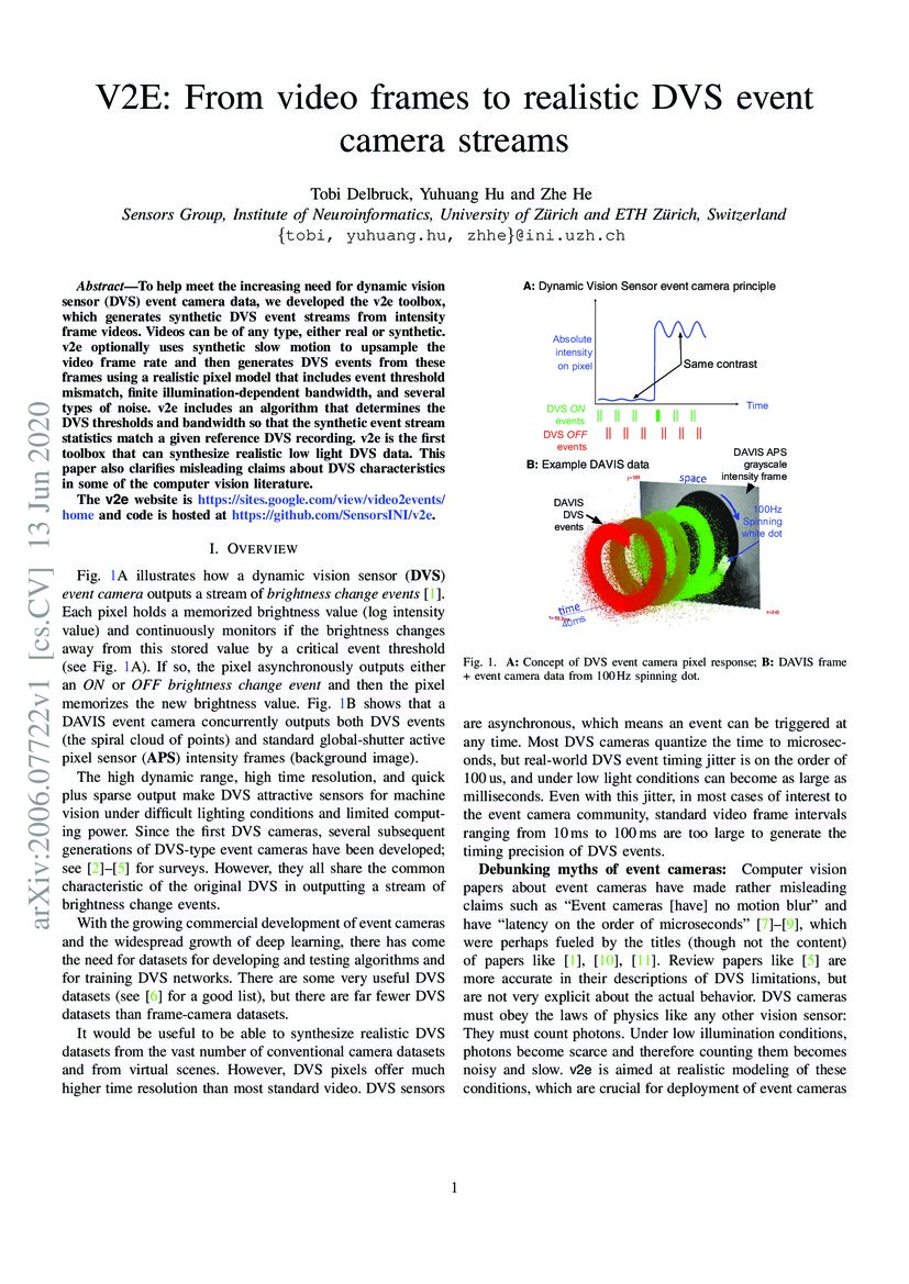 V2E From video frames to realistic DVS event camera streams DeepAI