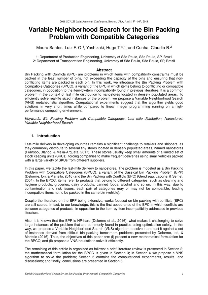 Variable Neighborhood Search for the Bin Packing Problem with