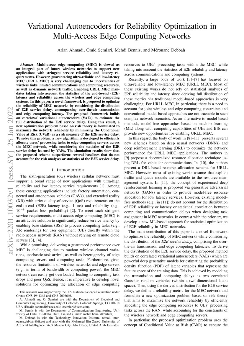 Variational Autoencoders for Reliability Optimization in Multi-Access ...