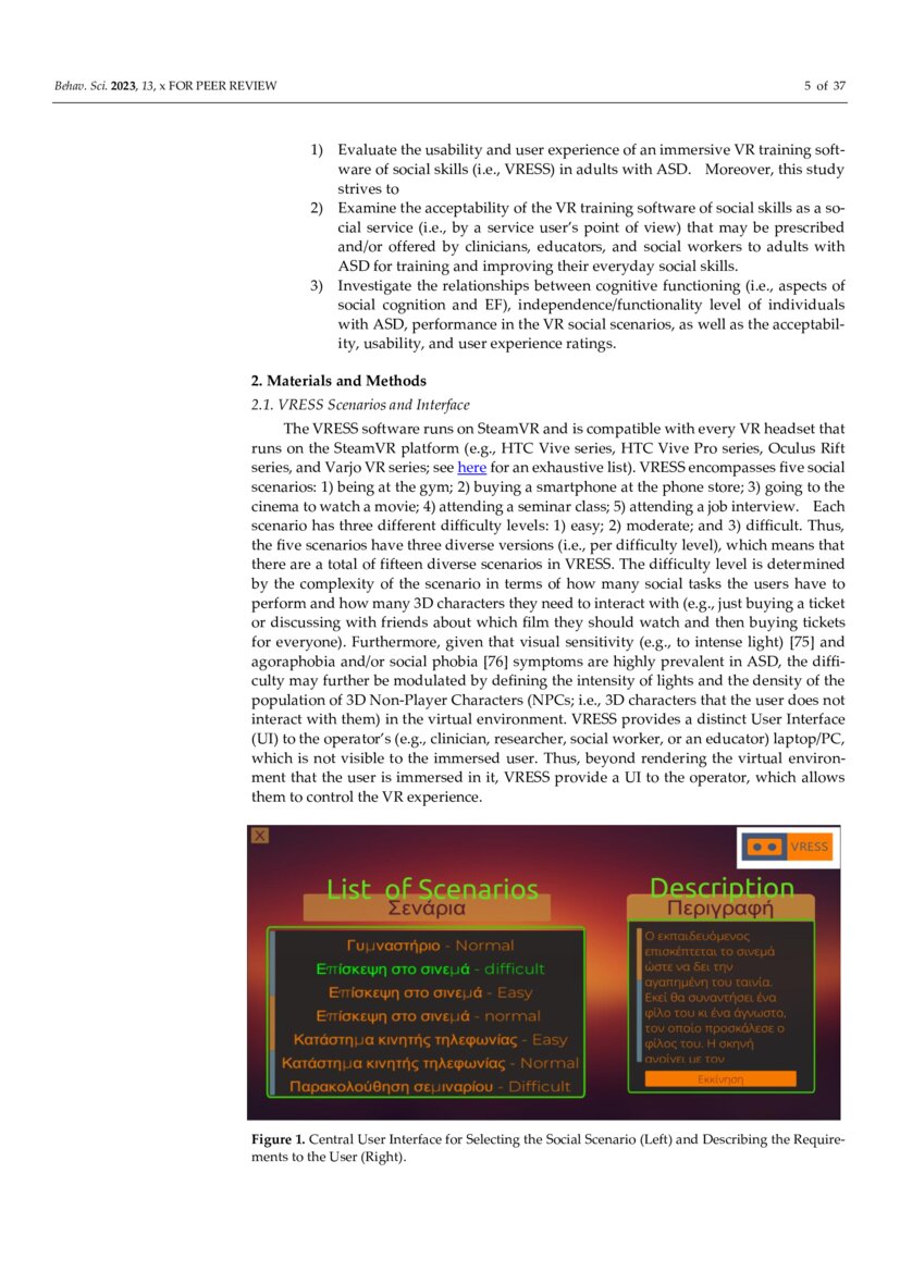 Virtual Reality Training of Social Skills in Autism Spectrum Disorder