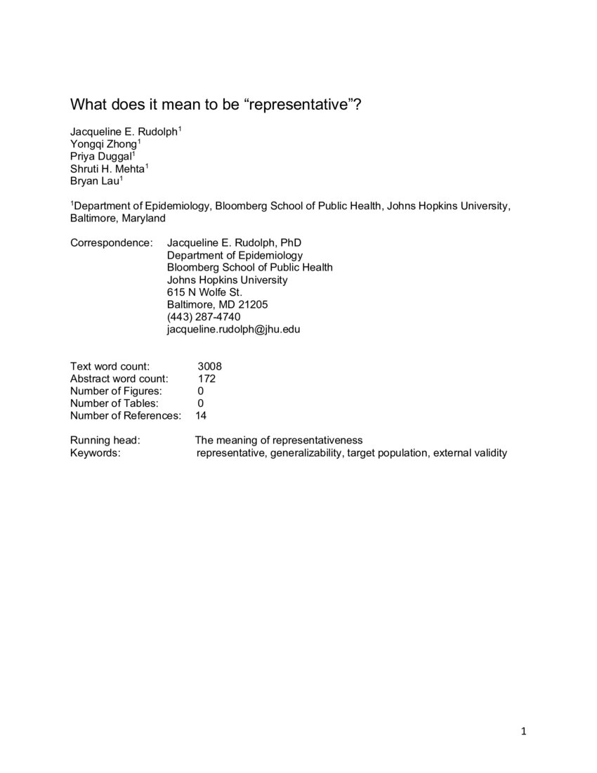 What does it mean to be "representative"? DeepAI