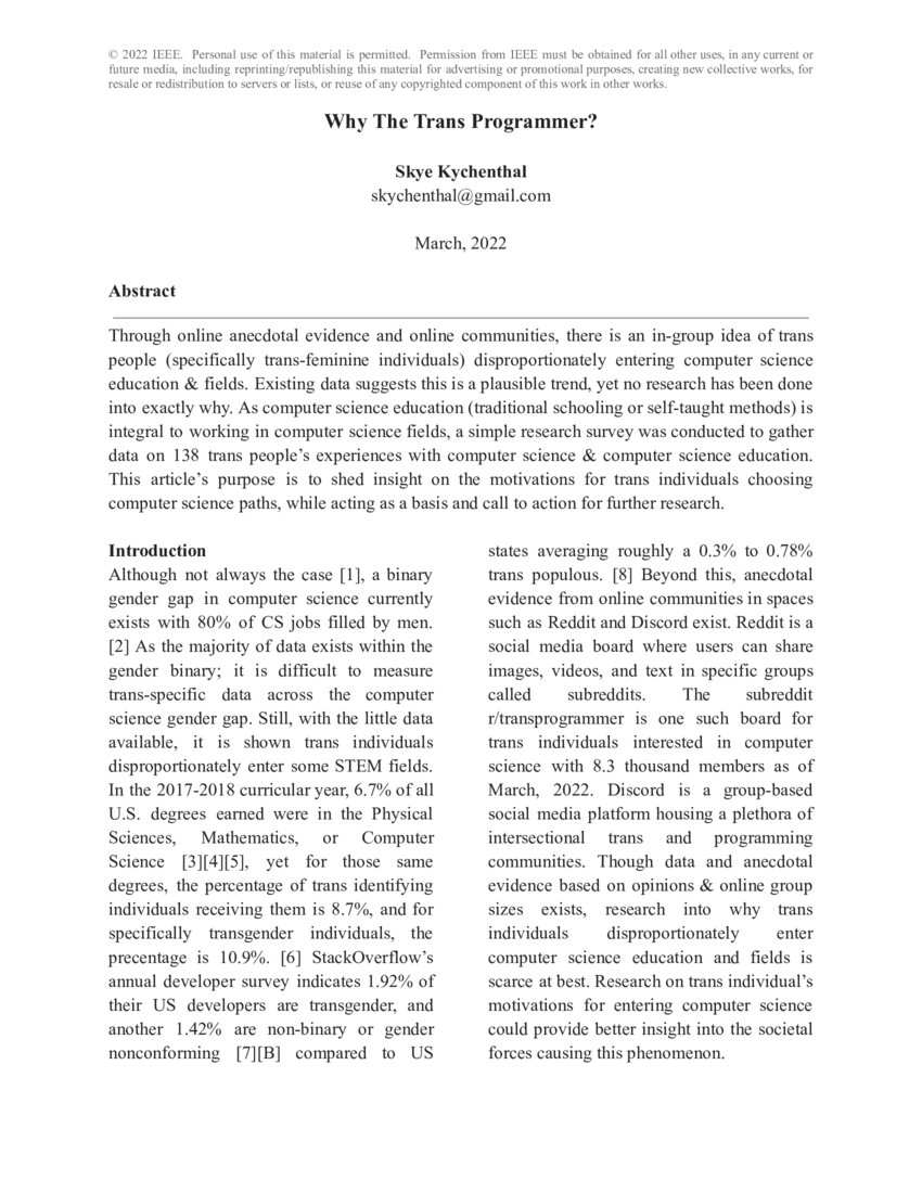 Why The Trans Programmer? | DeepAI